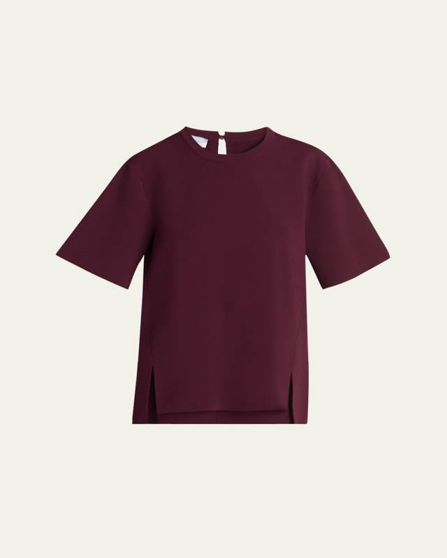 Short-Sleeve Compact Knit Top